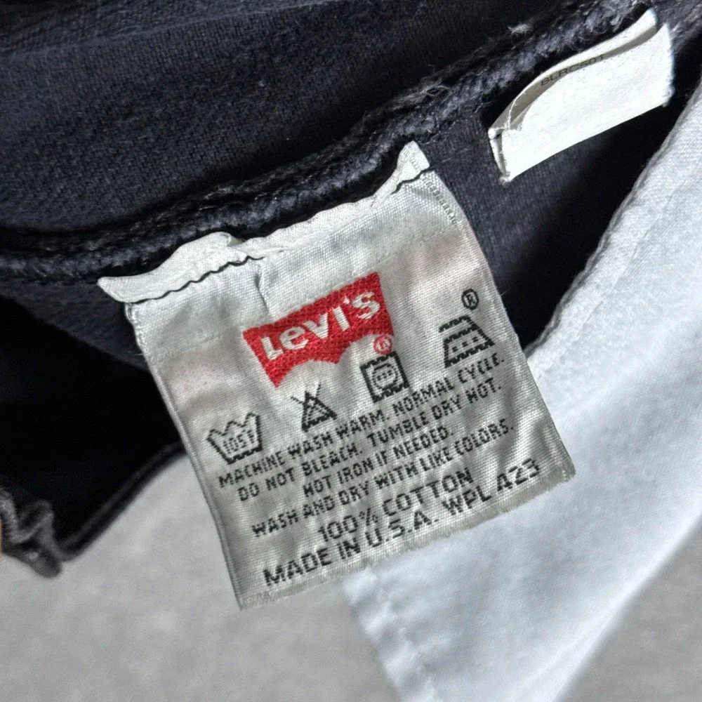 Vintage Levis 501 Jeans Mens 34x34 Black Denim Straight Leg Button Fly USA‎ 90s